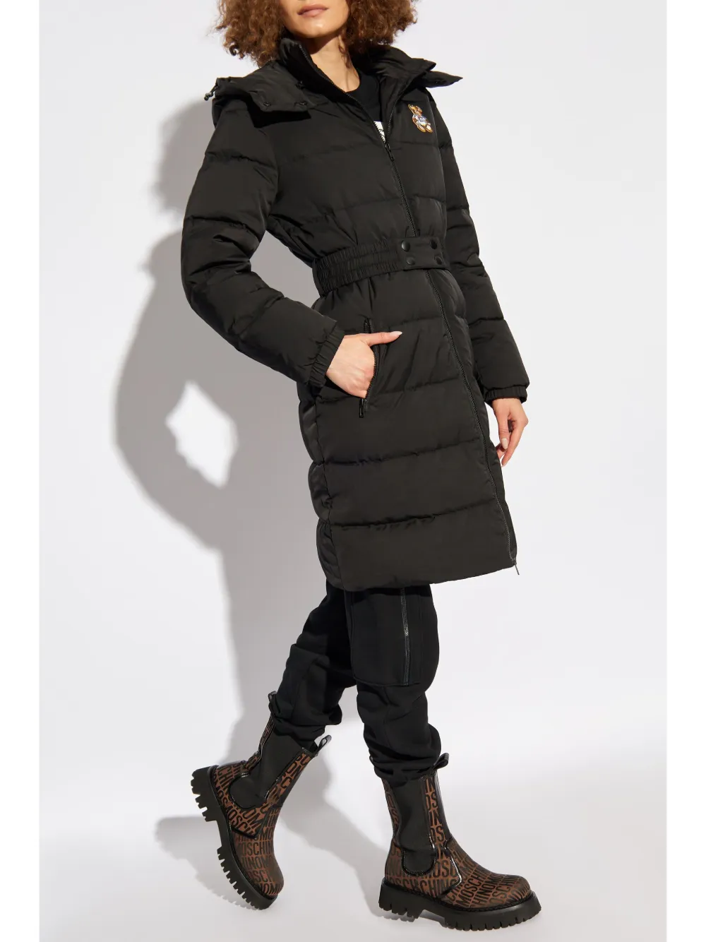 Moschino Jas met logopatch - Zwart