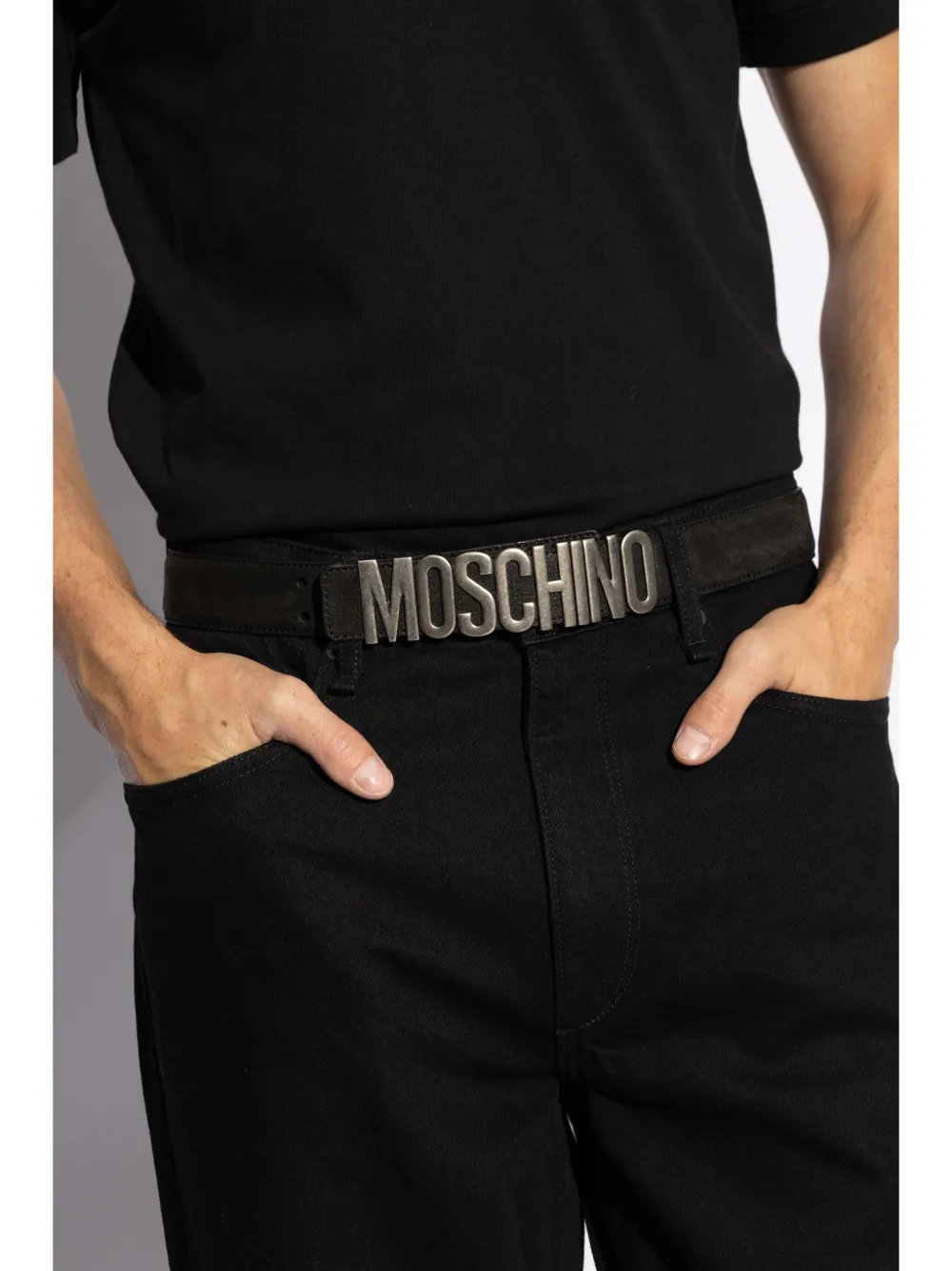 Moschino Leather Belt Black FARFETCH AE