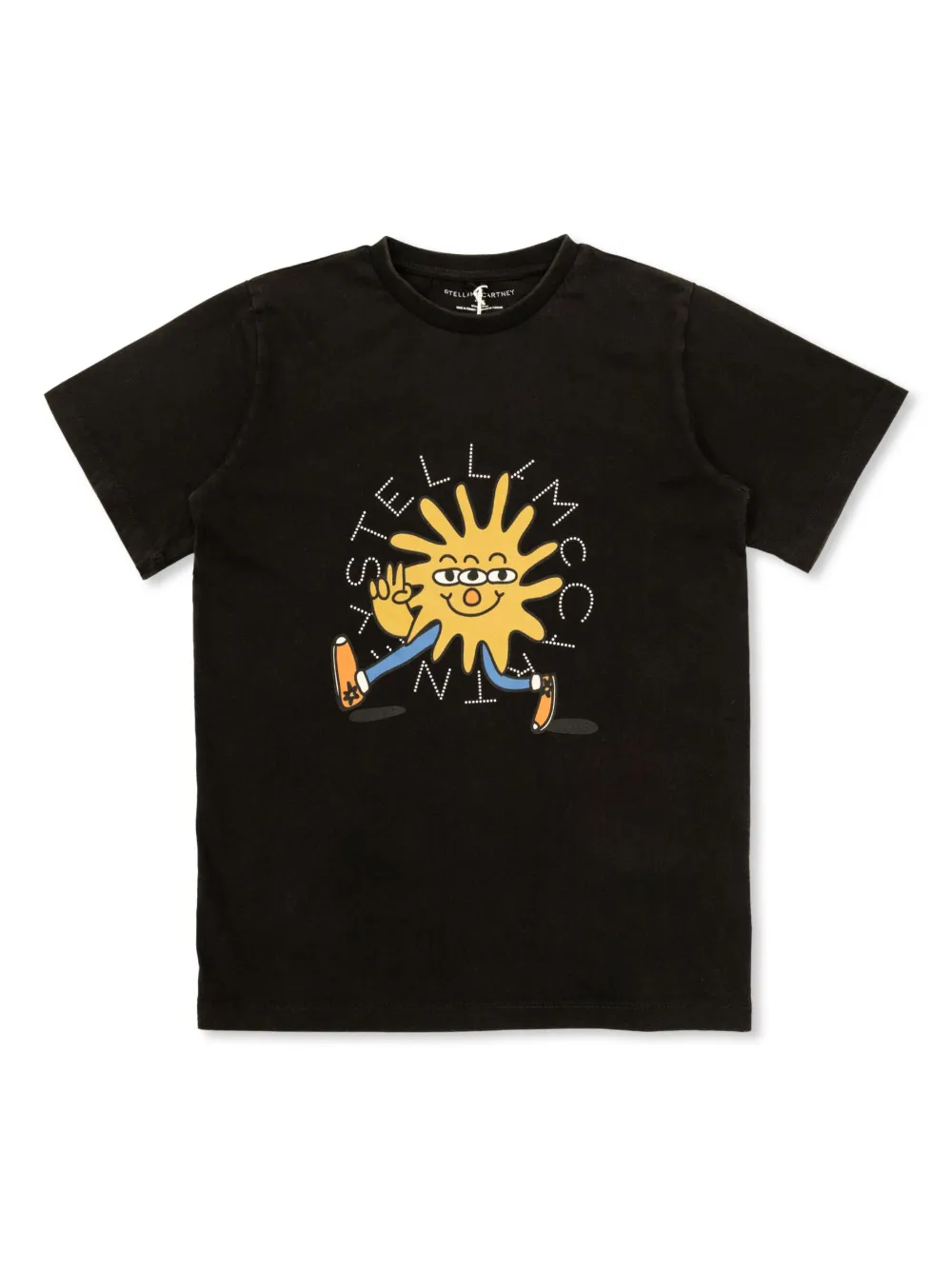 Stella Mccartney Kids' Printed Cotton T-shirt In Black