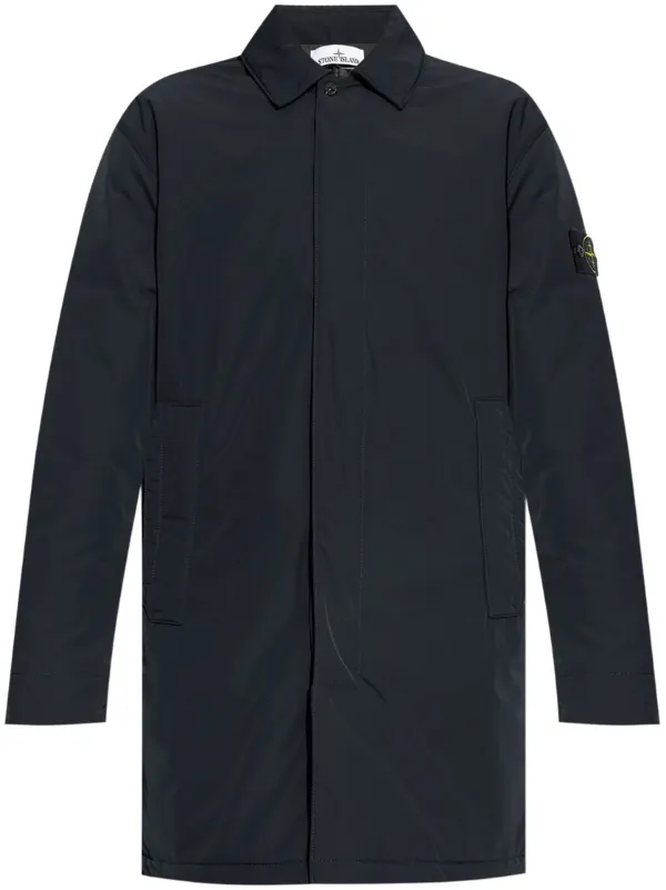 Stone Island micro twill PrimaLoft padded Coat Blue FARFETCH UK