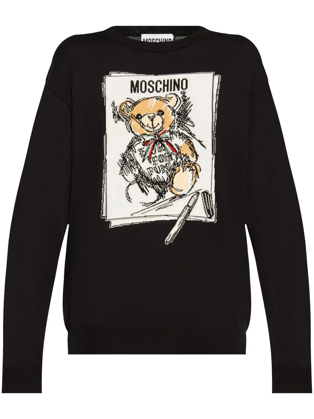 Moschino Trui met geborduurd logo Zwart