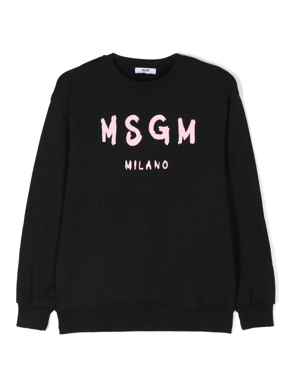 Msgm Kids' Logo-print Cotton Sweatshirt In Black