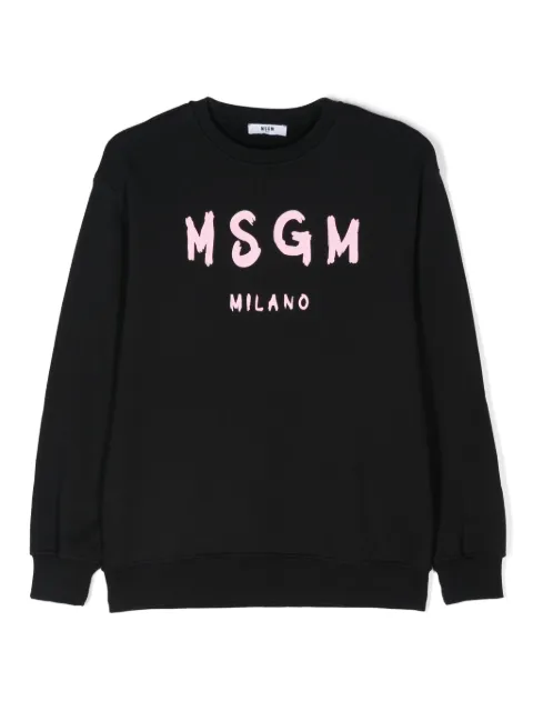 MSGM Kids sudadera con logo estampado