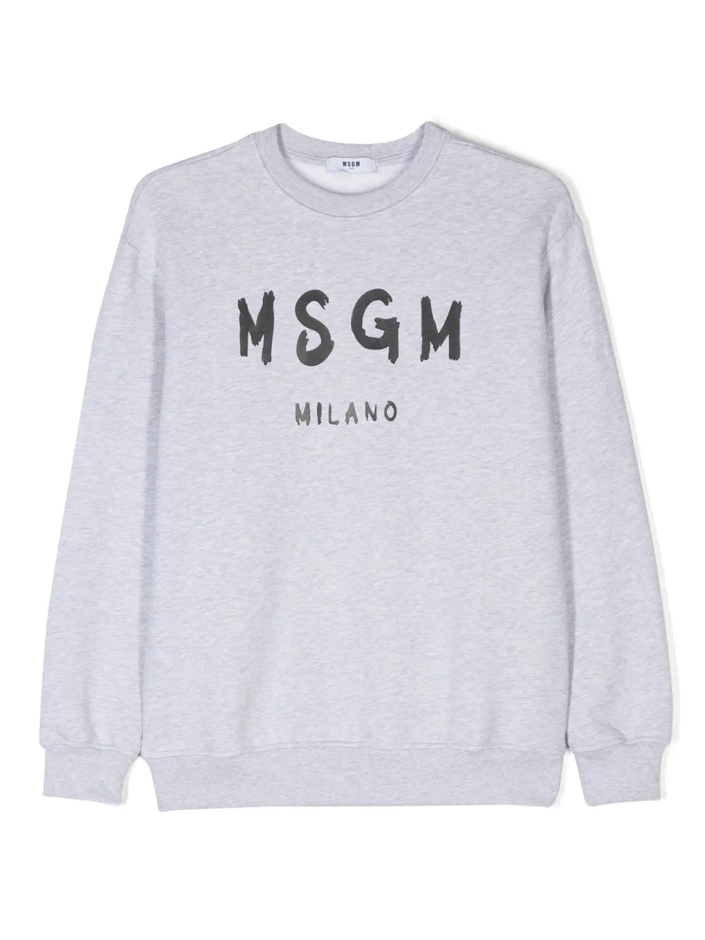 Msgm Kids' Logo-print Cotton Sweatshirt In Grey