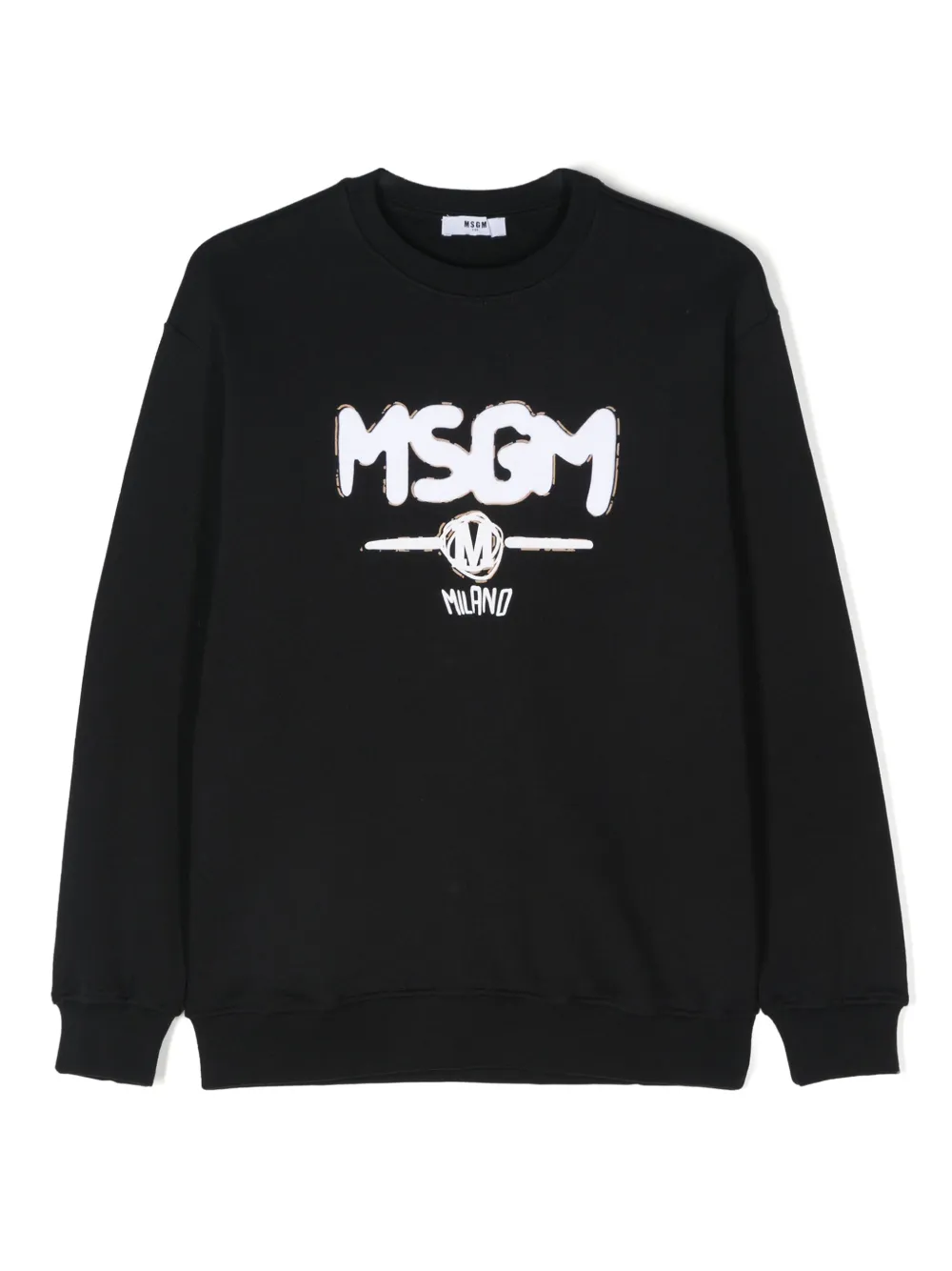 MSGM Kids sudadera con logo estampado | negro | Image 1