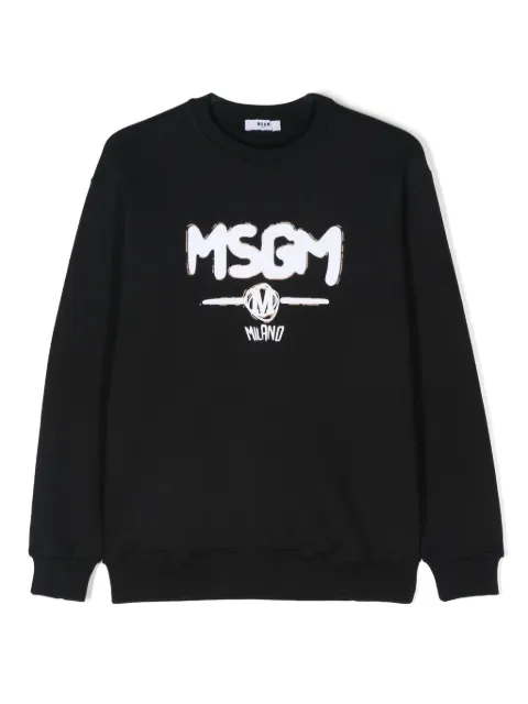 MSGM Kids logo-print cotton sweatshirt