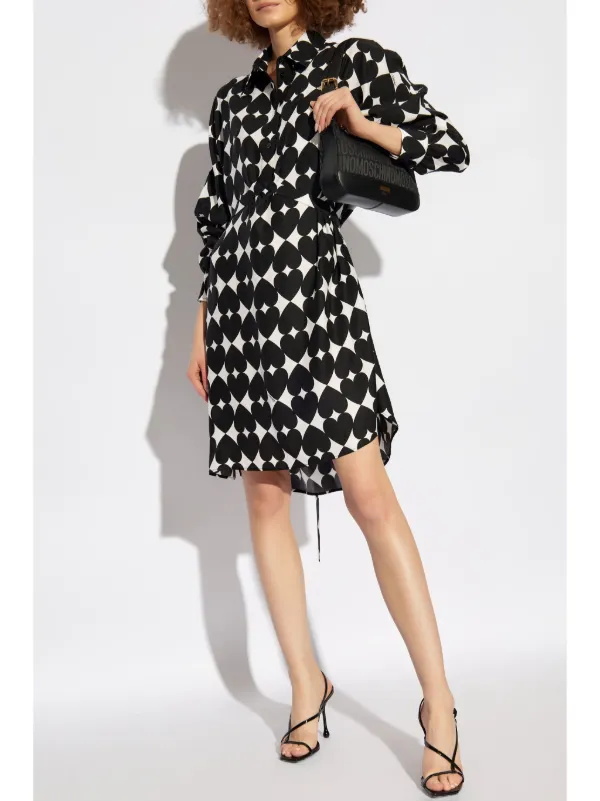 Moschino Silk Shirt Dress Black FARFETCH AE