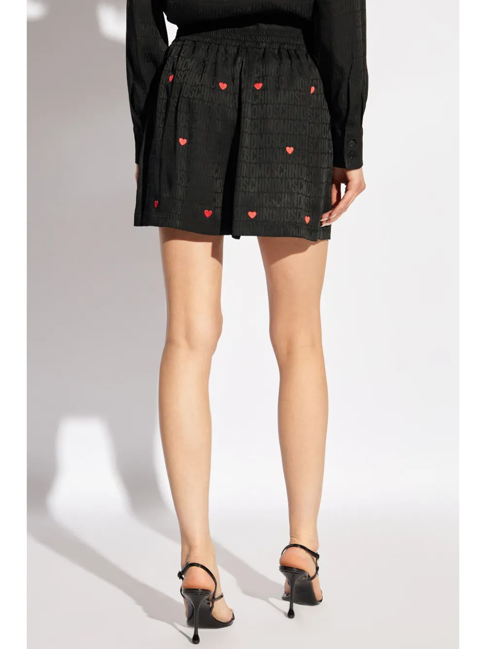 Moschino Shorts met logo-jacquard Zwart