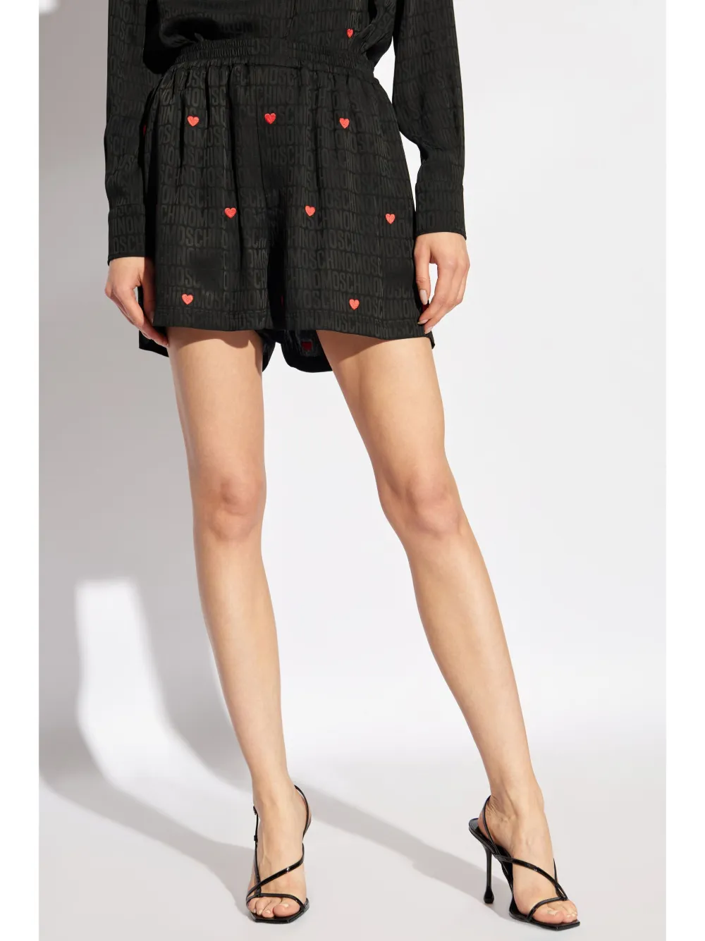 Moschino Shorts met logo-jacquard Zwart