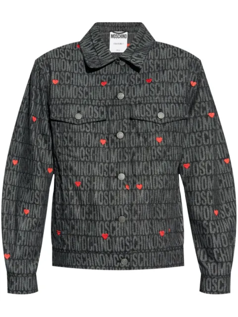 Moschino chamarra con logo en jacquard