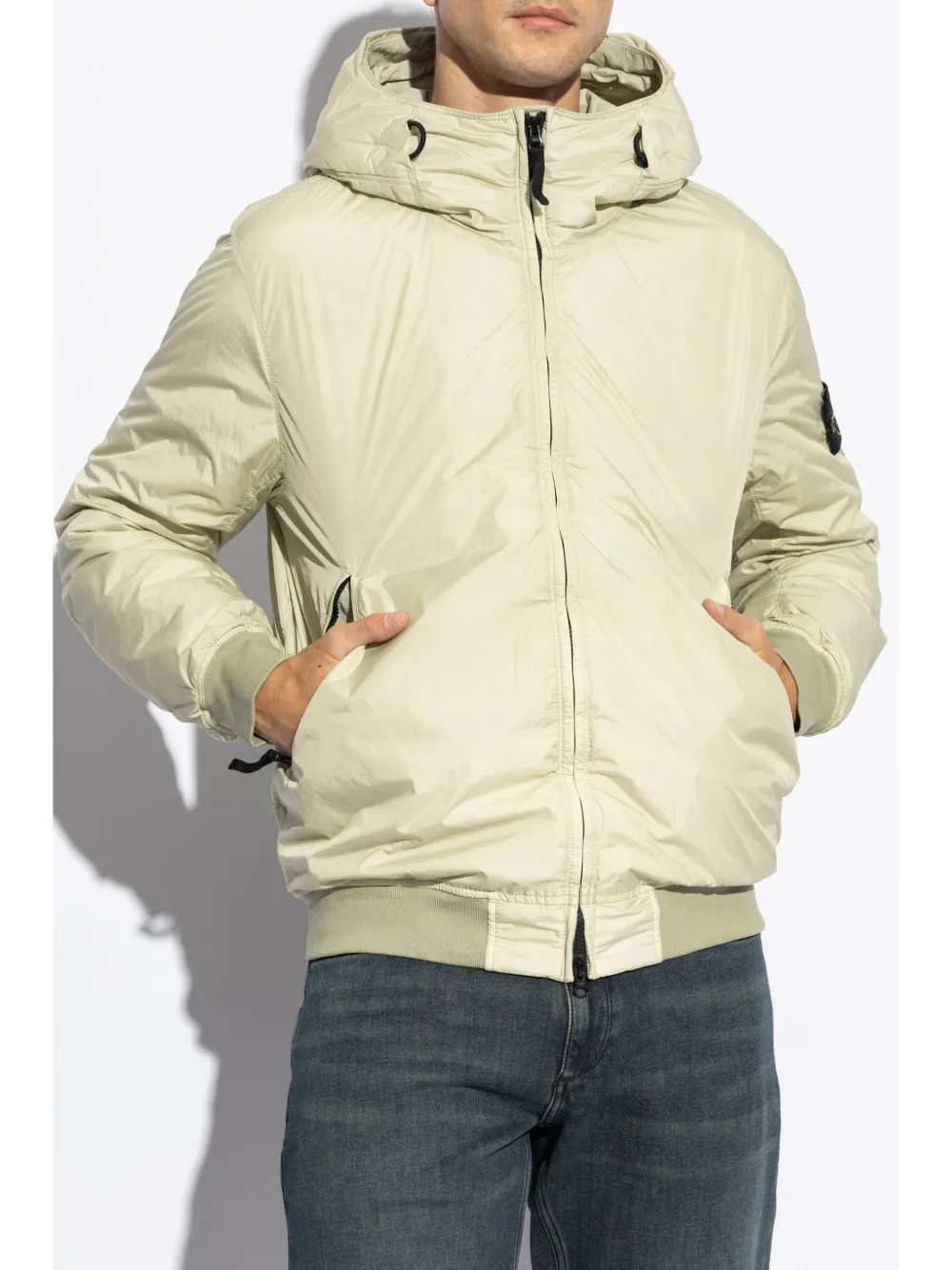 Stone Island Windjack met capuchon en Compass-logopatch Groen