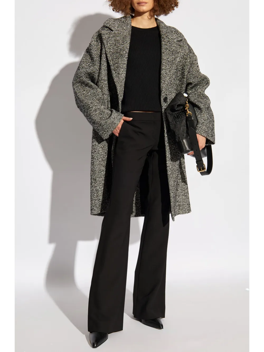 Moschino herringbone coat - Zwart
