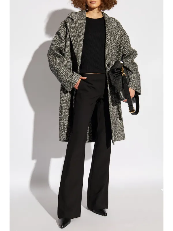 Moschino Herringbone Coat | Black | FARFETCH RO