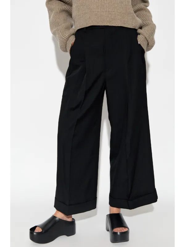 Yohji Yamamoto プリーツ パンツ | ブラック | FARFETCH JP