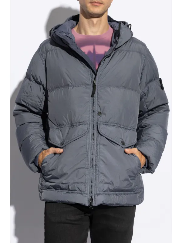 Grey stone island puffer jacket shop