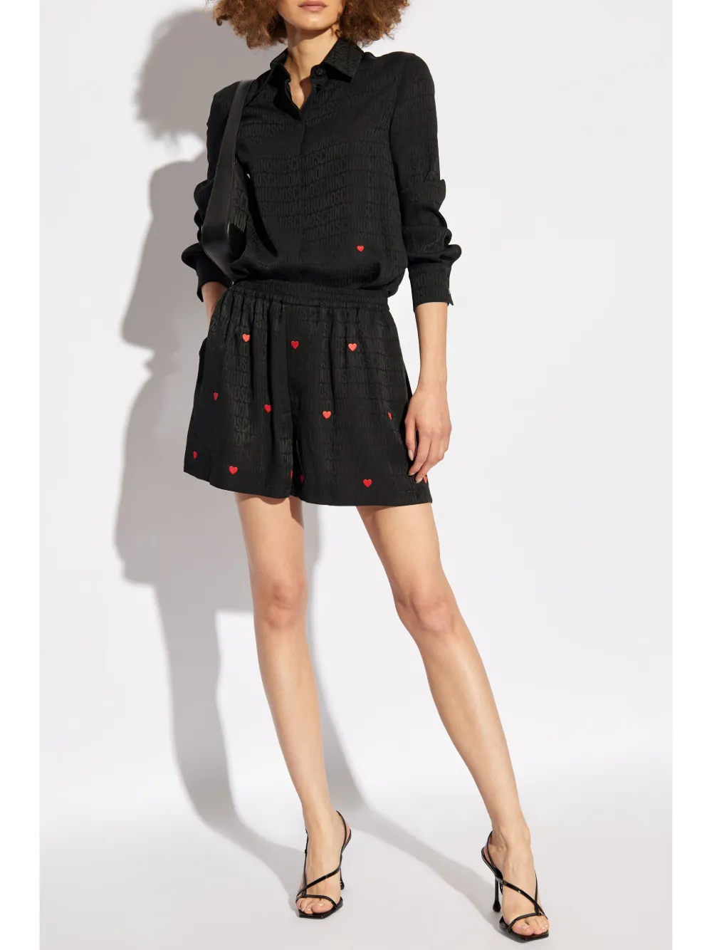 Moschino all-over logo print shirt - Zwart