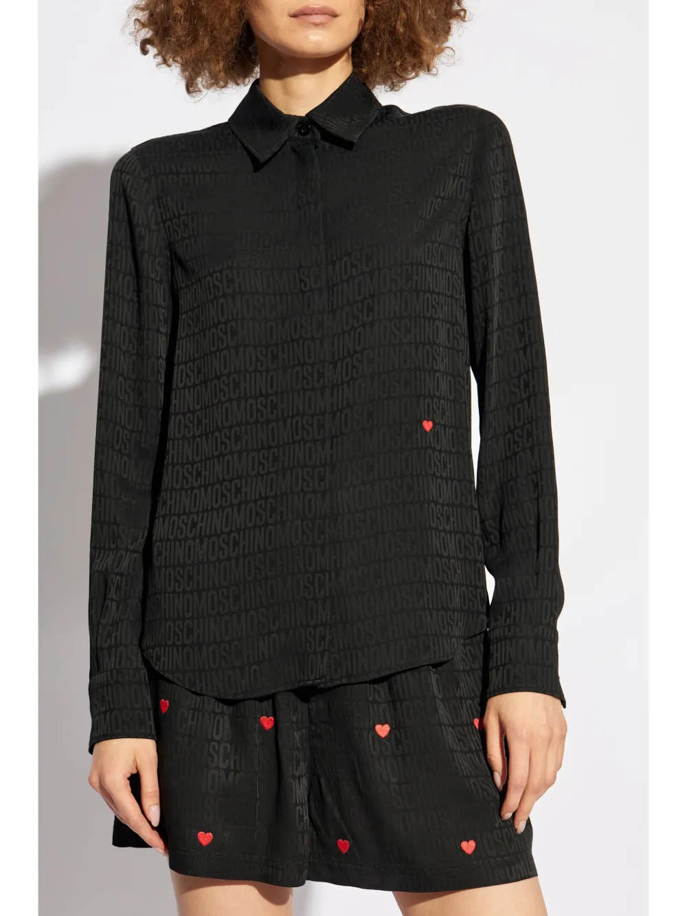 Moschino blouse met logoprint Zwart