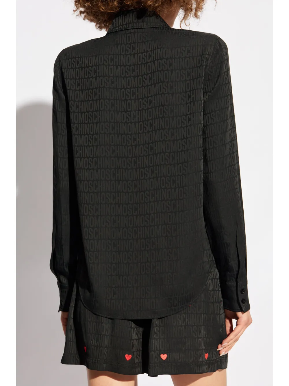 Moschino blouse met logoprint Zwart
