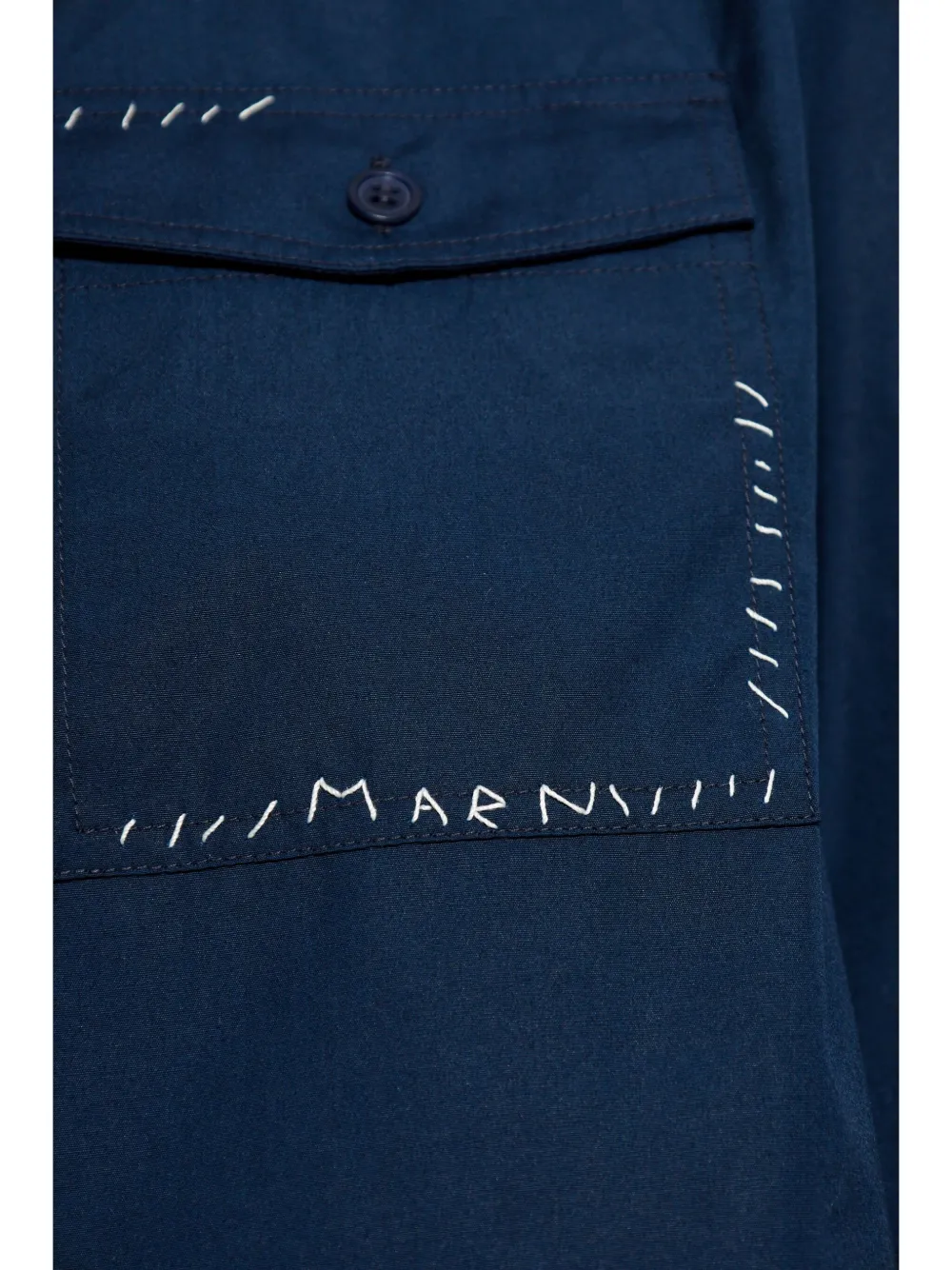 Marni Shirt met geborduurd logo Blauw