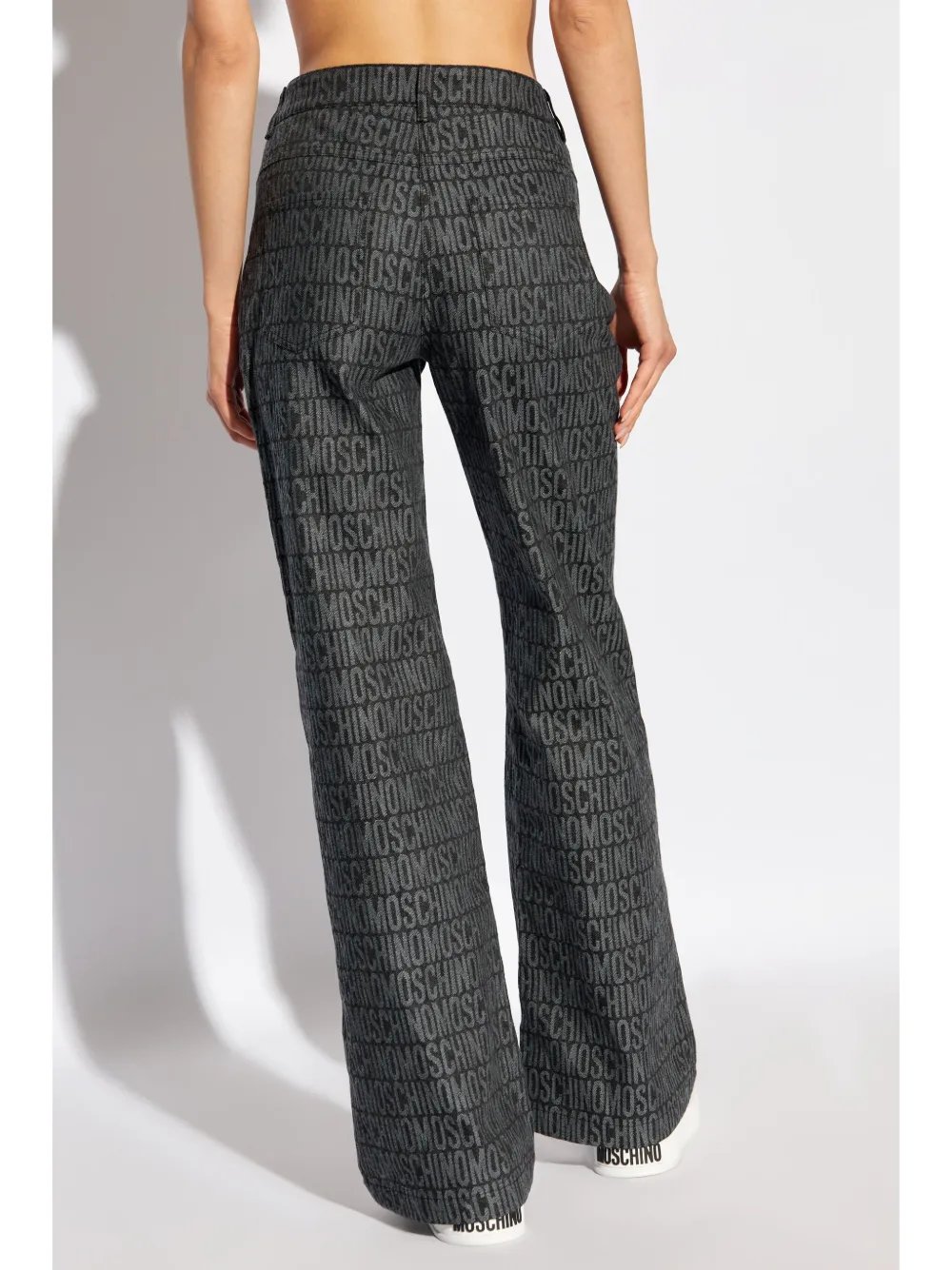 Moschino Broek met monogram jacquard Zwart