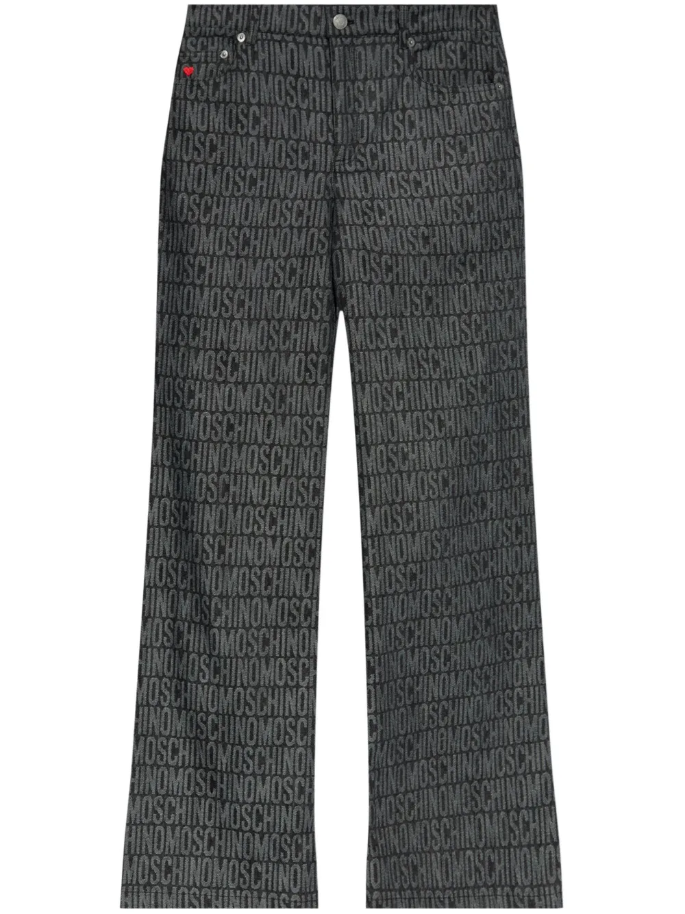 Moschino Broek met monogram jacquard Zwart