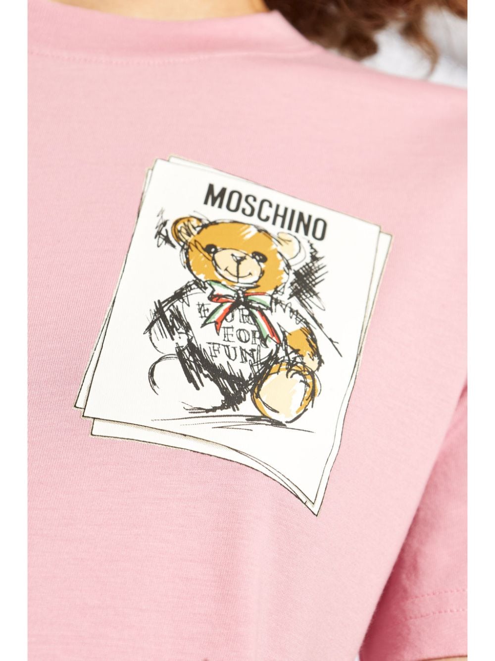 Shop Moschino Printed-logo T-shirt In Pink