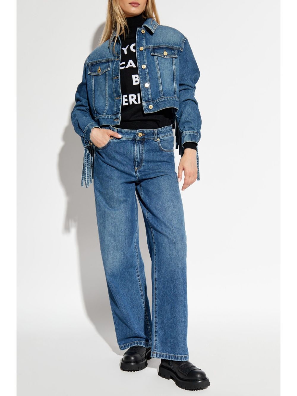 Shop Moschino Straight-leg Jeans In Blue