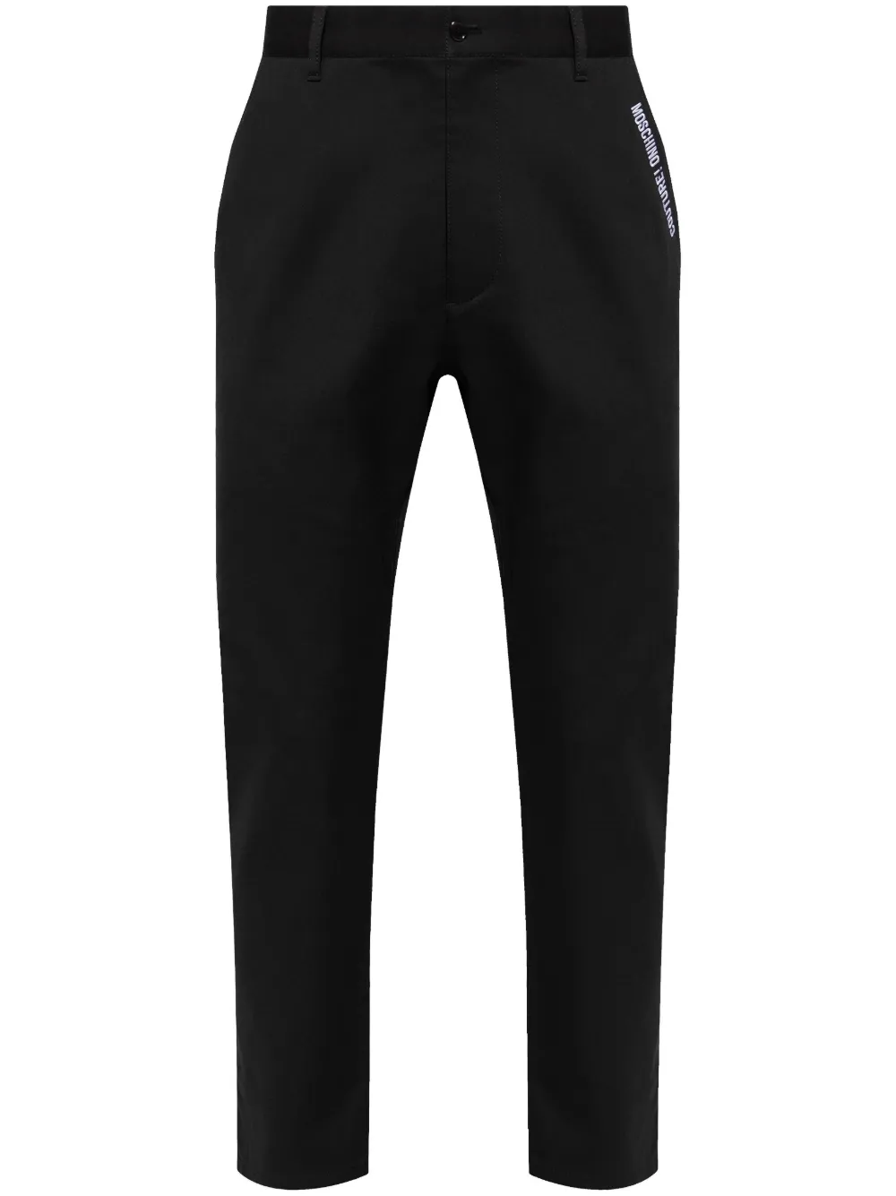 Moschino Broek met geborduurd logo Zwart