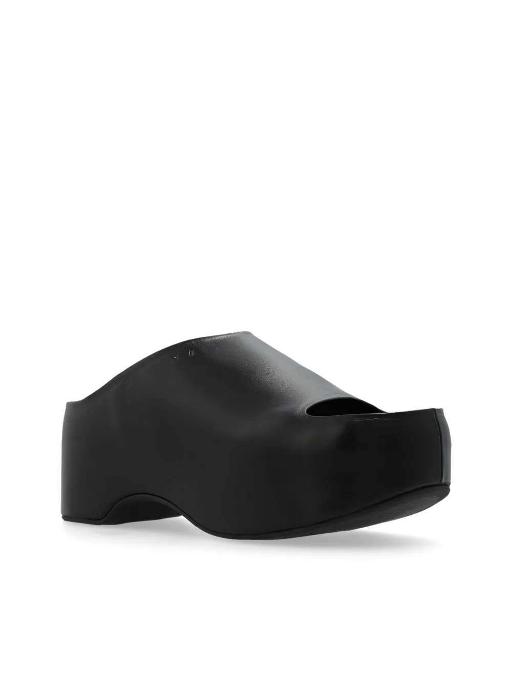 Marni 75 mm leren sandalen met sleehak Zwart