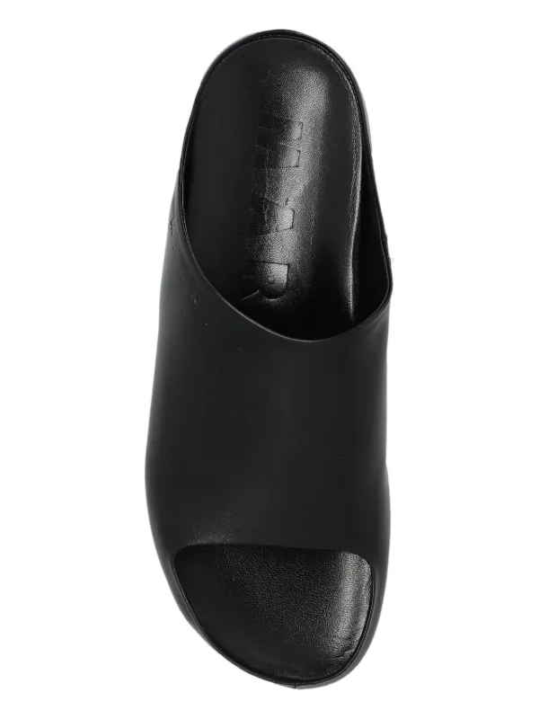 贅沢品 Marni レザーウェッジサンダル JP FARFETCH | ブラック | 靴