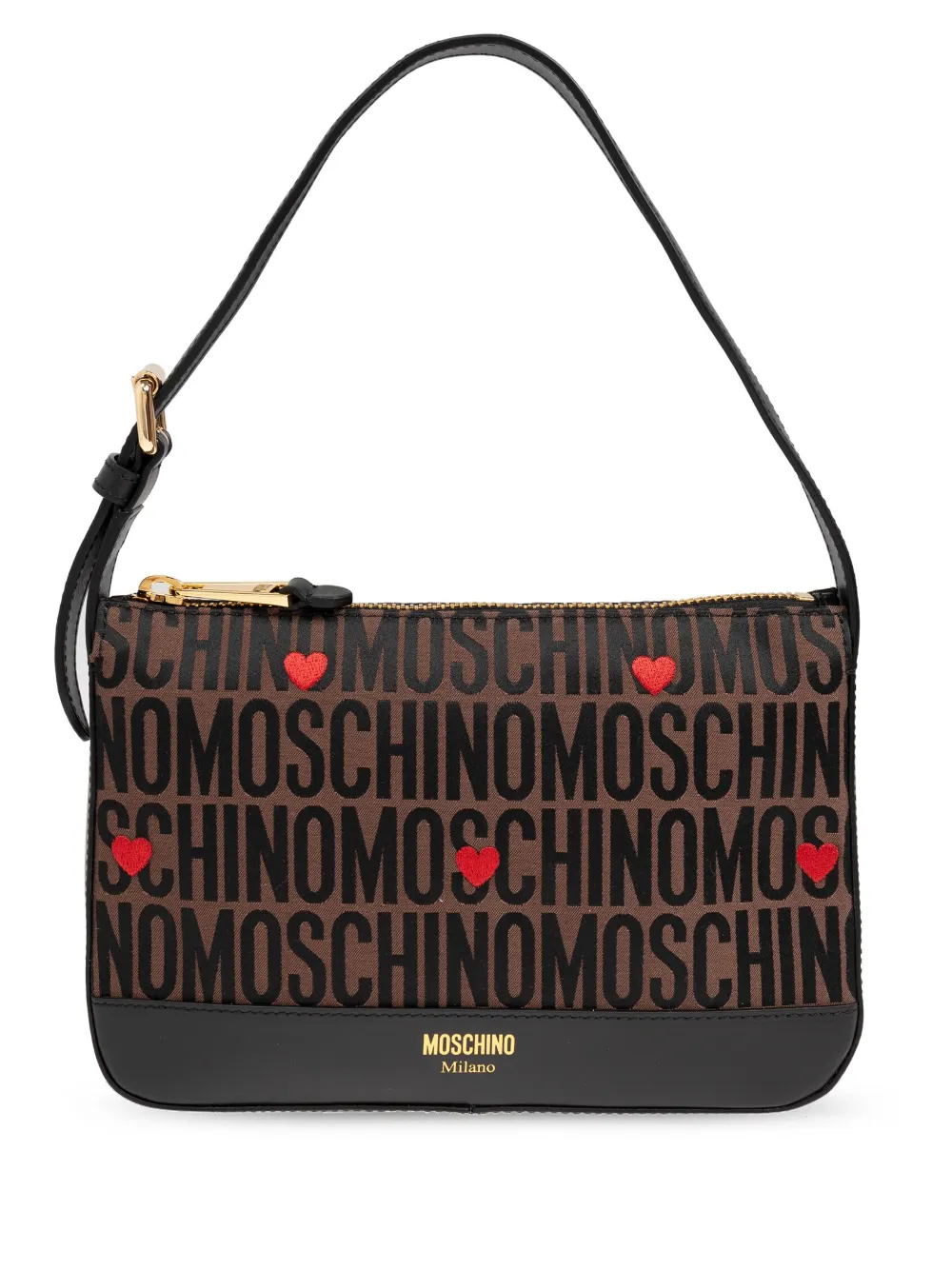 Moschino Logo motif Shoulder Bag Brown FARFETCH
