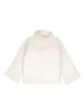 Shatha Essa Kids drop shoulder silk top - White