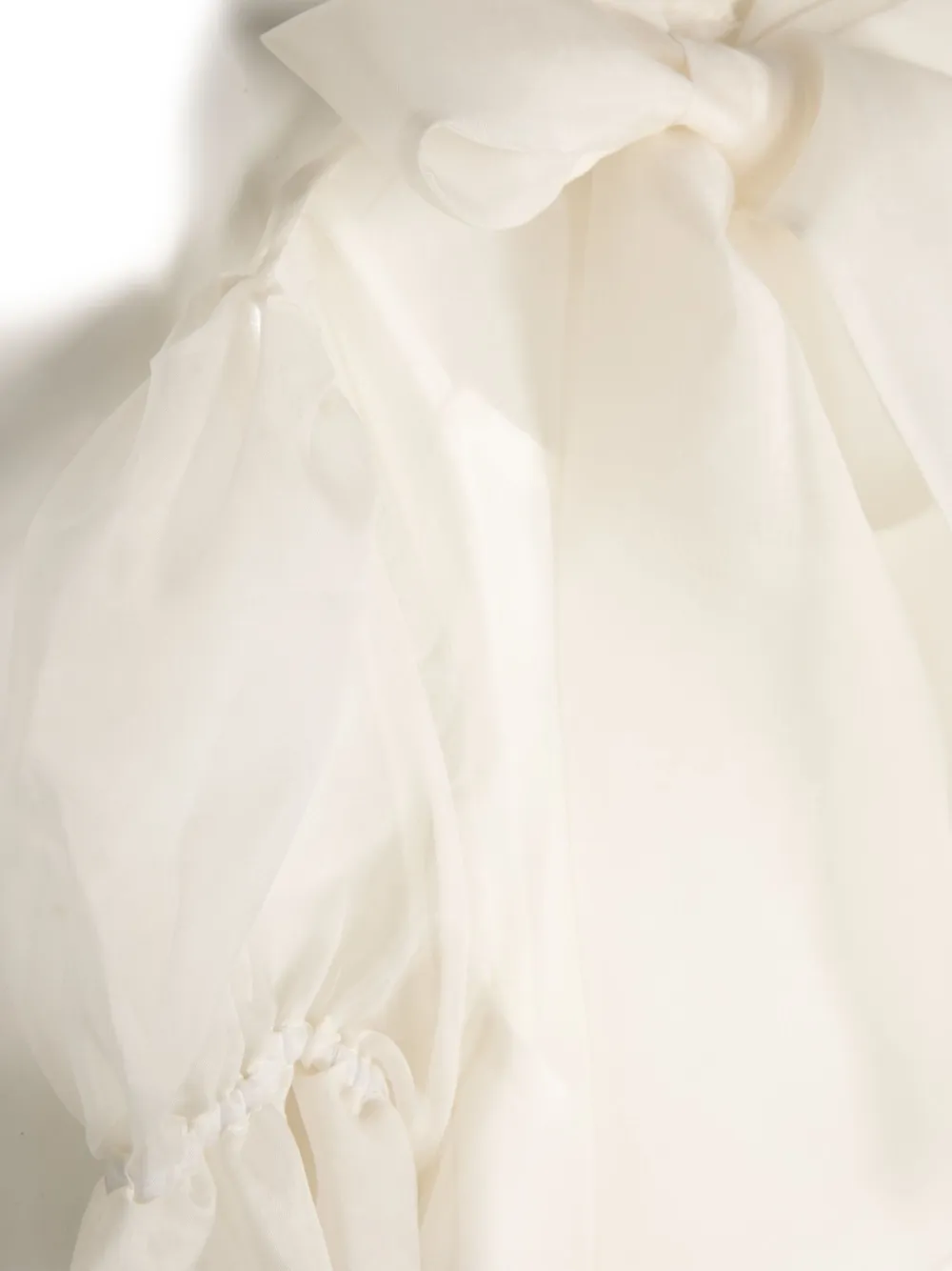 SHATHA ESSA PUFFED-SLEEVE BOW DETAIL TOP 