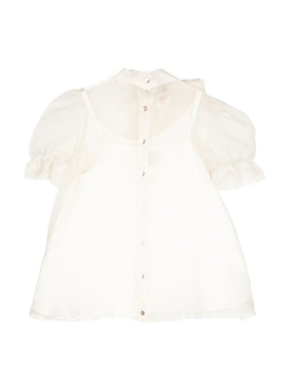 SHATHA ESSA PUFFED-SLEEVE BOW DETAIL TOP 