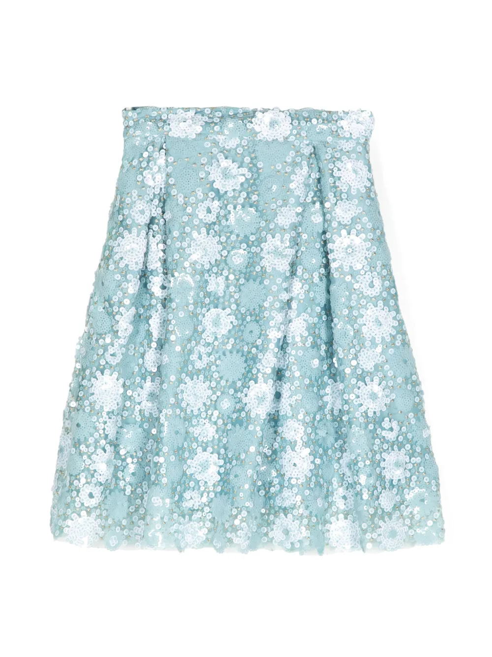 Shop Shatha Essa Sequin-embellished Box Pleated Skirt