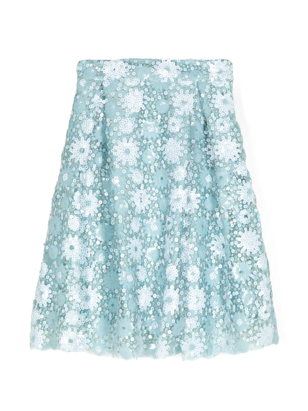 Shop Shatha Essa Sequin-embellished Box Pleated Skirt