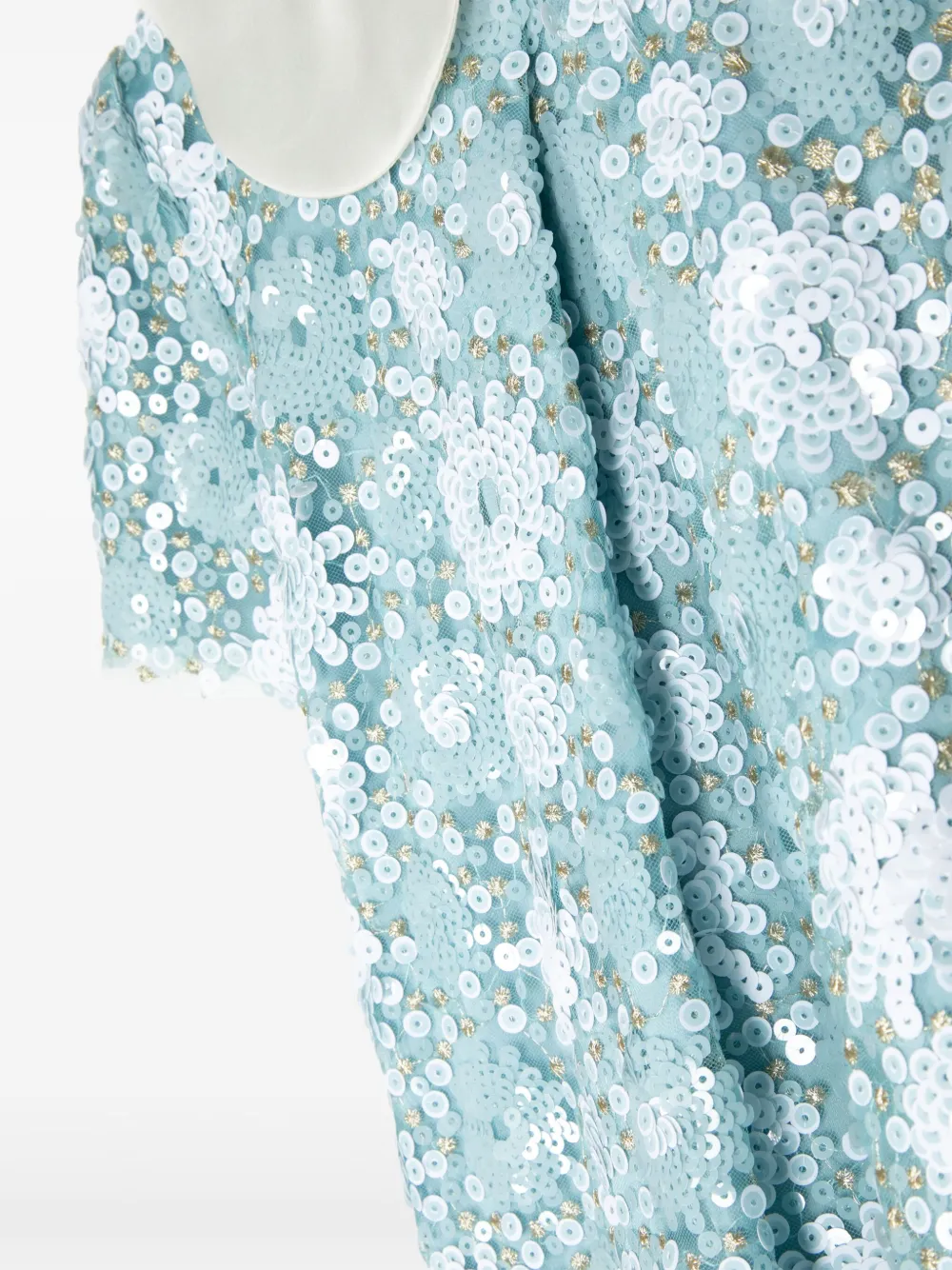 SHATHA ESSA SEQUIN-EMBELLISHED PETER PAN COLLAR DRESS 