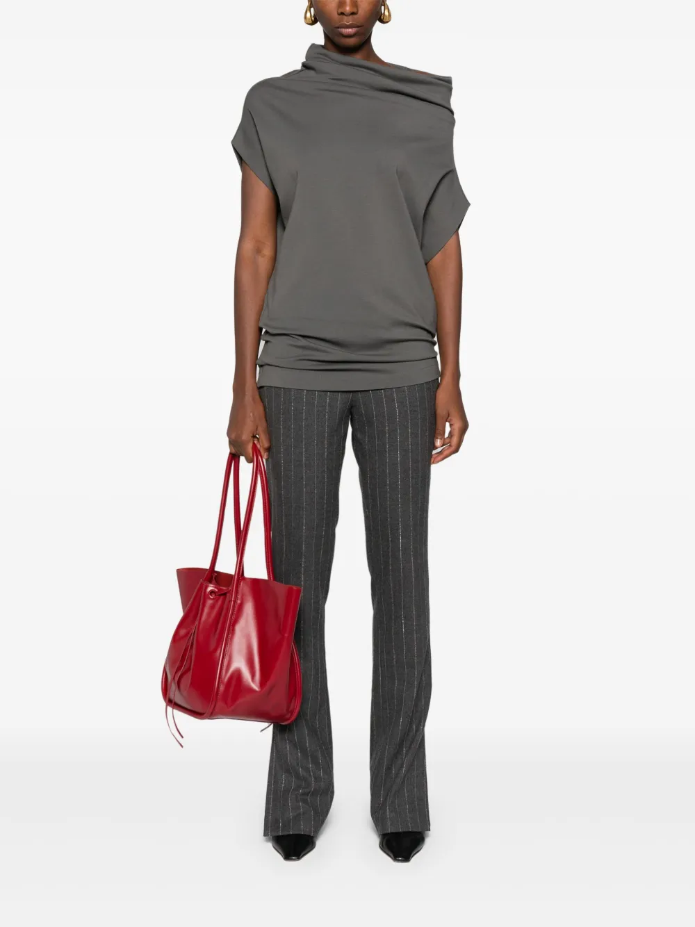 Fabiana Filippi asymmetric jersey T-shirt - Grijs