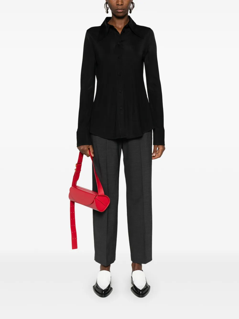 Fabiana Filippi Broek met naaddetail - Zwart