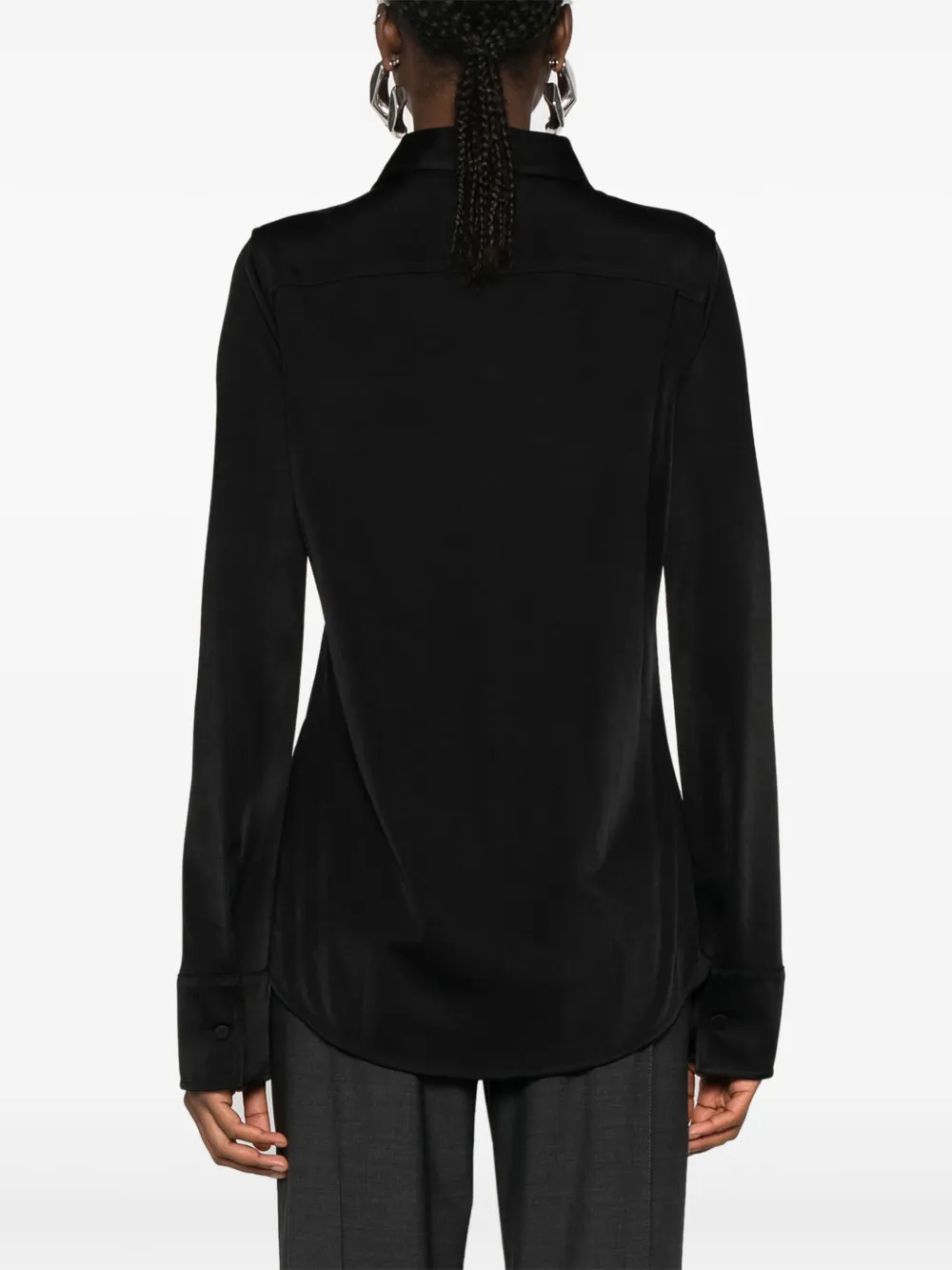 Jil Sander Blouse met oversized kraag Zwart