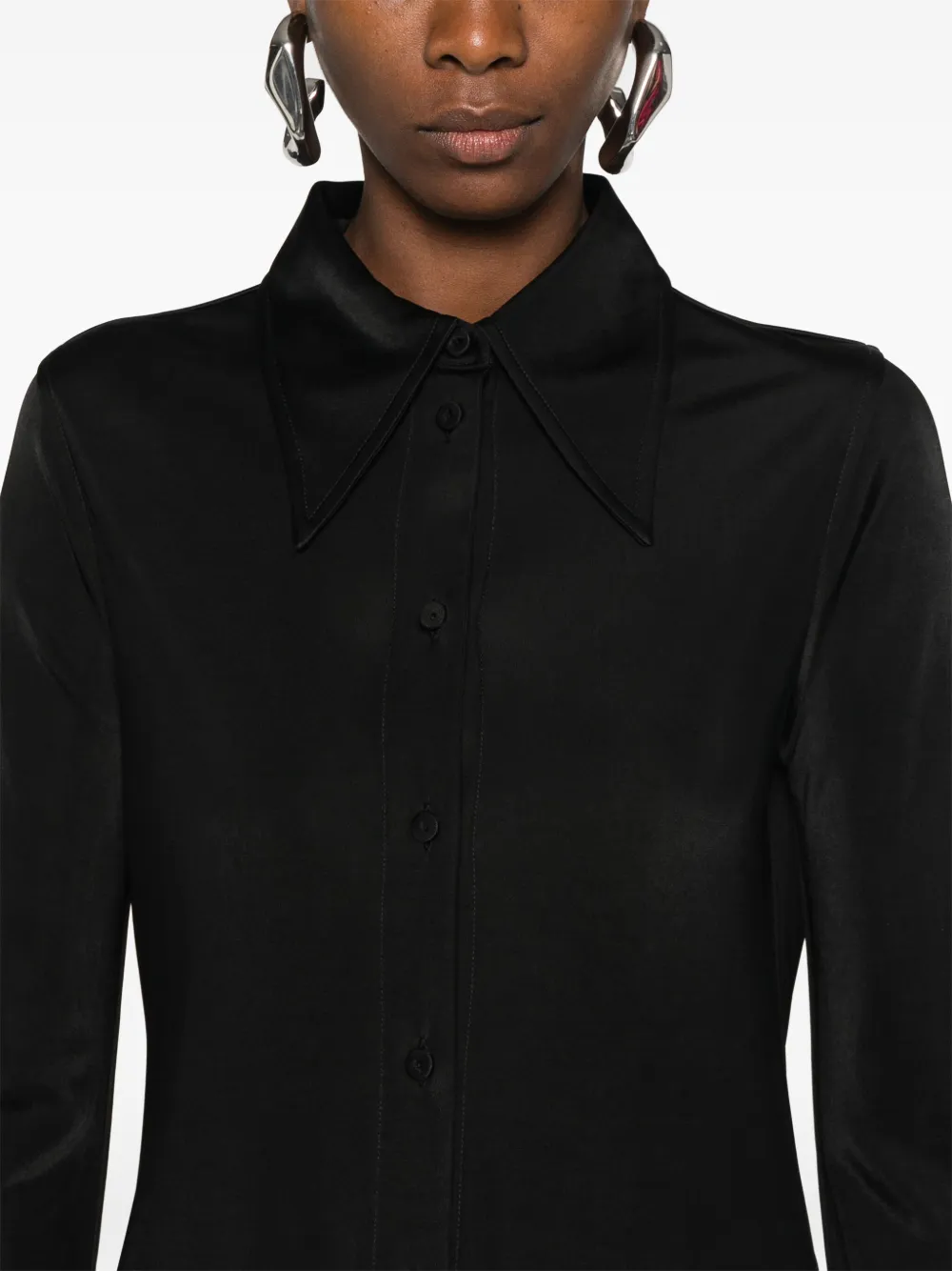 Jil Sander Blouse met oversized kraag Zwart