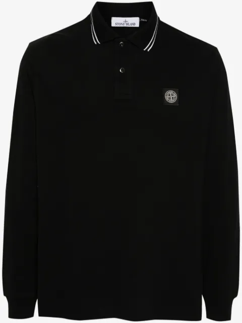 Stone Island logo-patch polo shirt