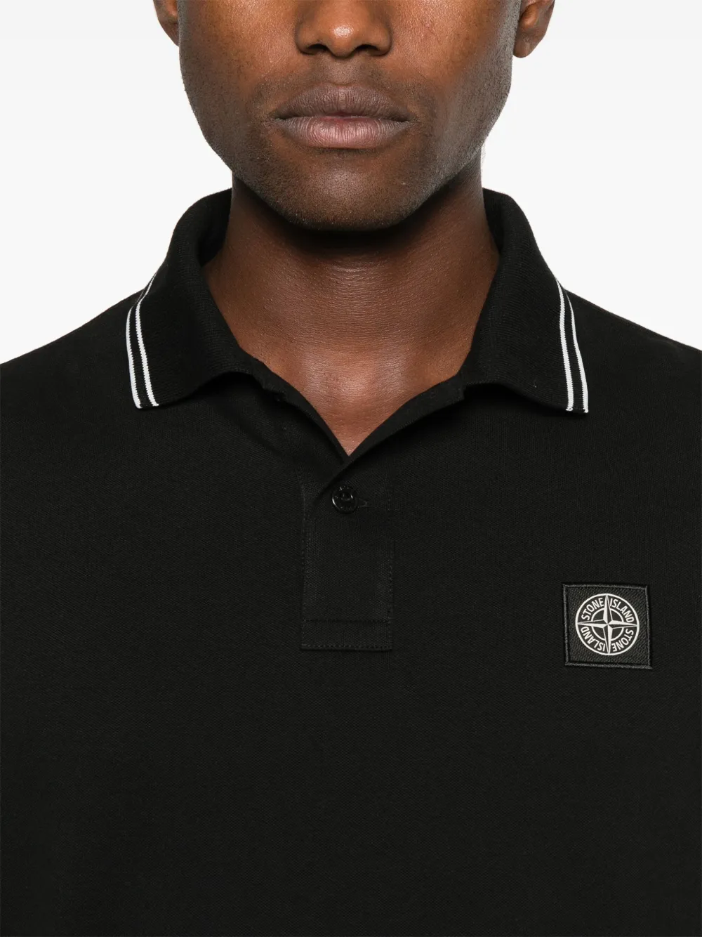 Stone Island Poloshirt met lange mouwen Zwart