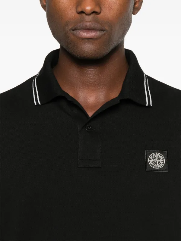 Stone Island long-sleeve Polo Shirt | Black | FARFETCH ID