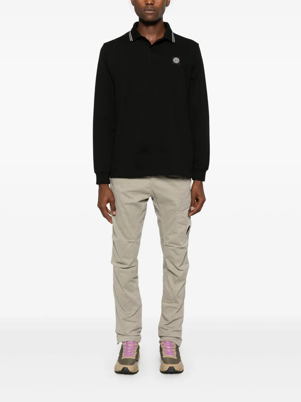 Stone Island long sleeve Polo Shirt Black FARFETCH