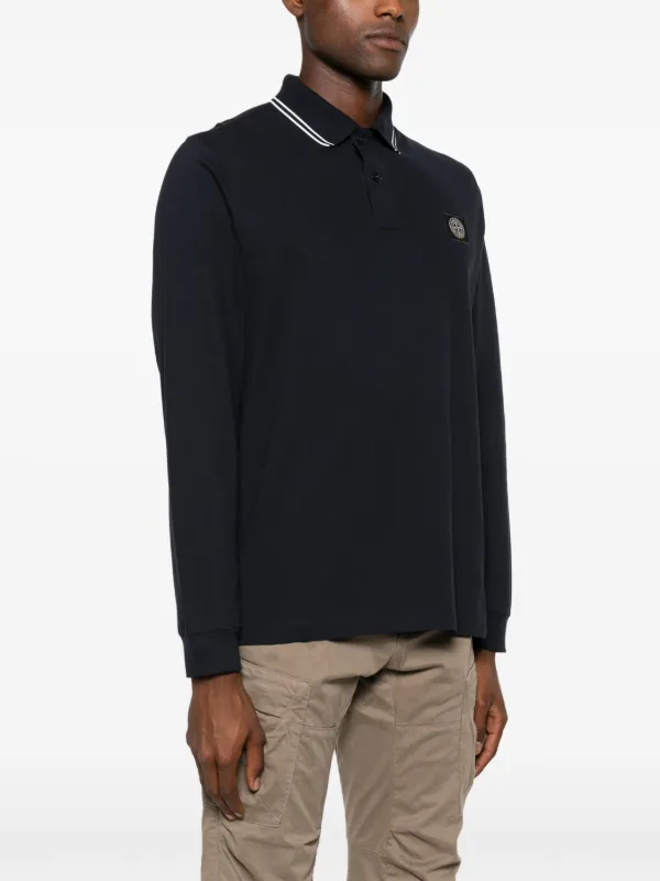 Stone island long sleeve polo navy outlet