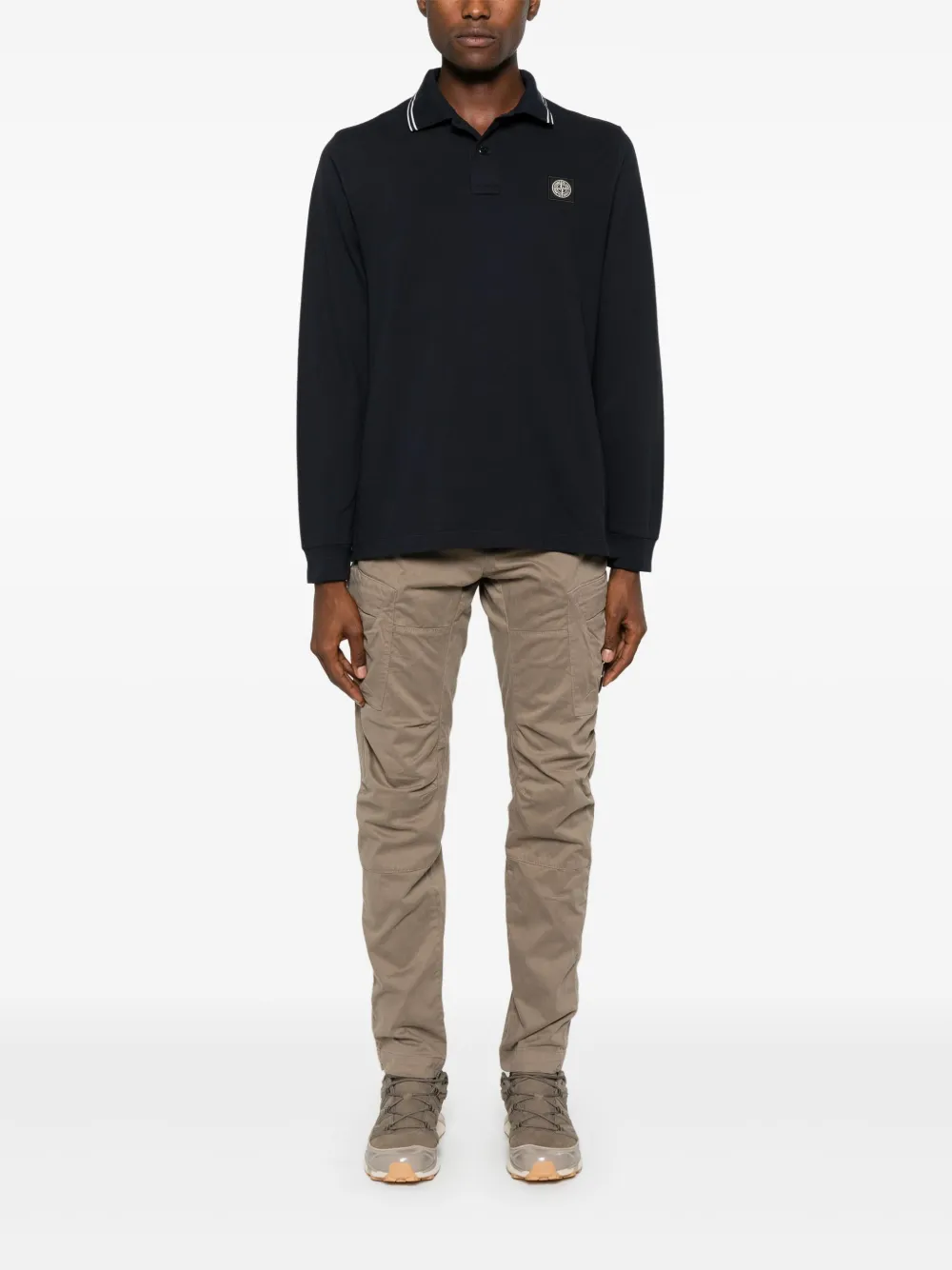 Stone Island long-sleeve polo shirt - Blauw