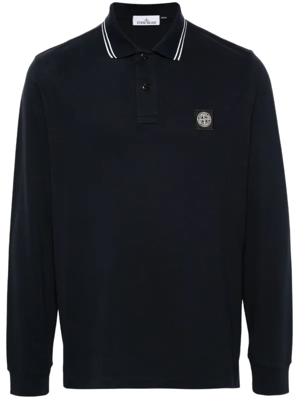 Stone Island long sleeve Polo Shirt Blue FARFETCH AE