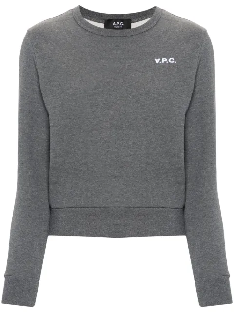 A.P.C. flocked-logo cotton sweatshirt Women