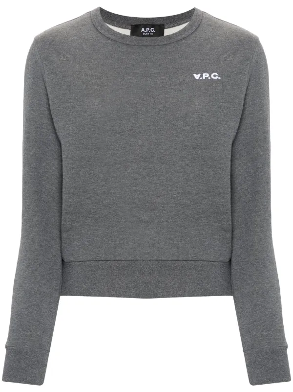 A.P.C. グレー ロゴ入り クルーネック スウェット A.P.C. ロゴ スウェットシャツ | グレー | FARFETCH JP